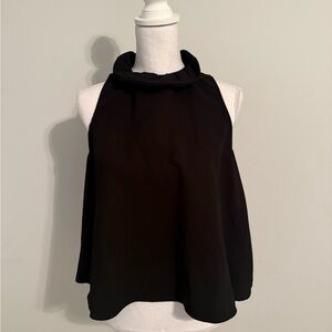 Worn Once DO+BE Black Ruffle Bow Sleeveless Blouse